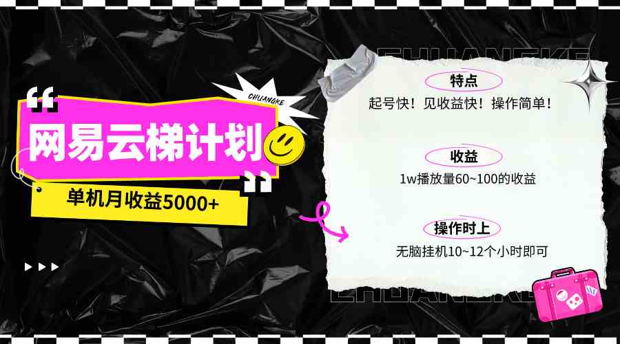 （10063期）最新网易云梯计划网页版，单机月收益5000+！可放大操作-寒衣客