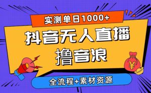 (10274期)2024抖音无人直播撸音浪新玩法 日入1000+ 全流程+素材资源-寒山客