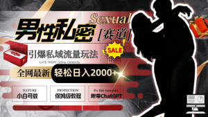 全网最新男性私密赛道玩法，引爆私域流量，轻松日入2000+-寒山客