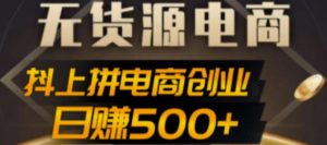 抖上拼无货源电商创业项目、外面收费12800，日赚500+的案例解析参考-寒山客