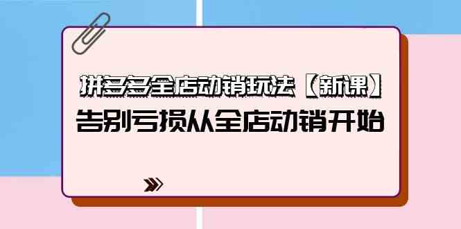 拼多多全店动销玩法【新课】，告别亏损从全店动销开始（4节视频课）-寒衣客