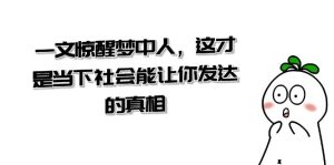 某公众号付费文章《一文 惊醒梦中人，这才是当下社会能让你发达的真相》-寒山客