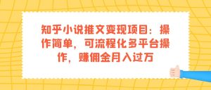 知乎小说推文变现项目:操作简单,可流程化多平台操作,赚佣金月入过万-寒山客