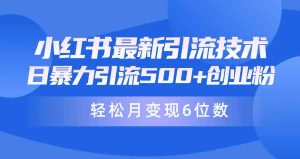(9871期)日引500+月变现六位数24年最新小红书暴力引流兼职粉教程-寒山客