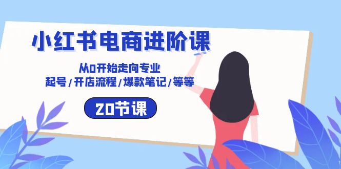 小红书电商进阶课：从0开始走向专业 起号/开店流程/爆款笔记/等等（20节）-寒山客