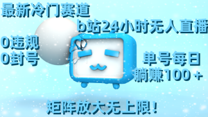 最新冷门赛道,b站24小时无人直播 0违规0封号,单号每日躺赚100+矩阵放…-寒山客