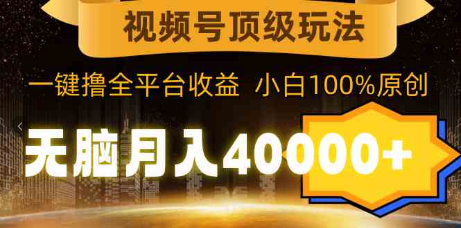 （9281期）视频号顶级玩法，无脑月入40000+，一键撸全平台收益，纯小白也能100%原创-寒山客