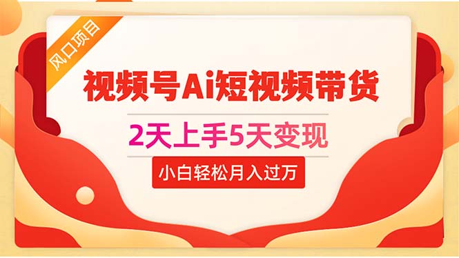 （10807期）2天上手5天变现视频号Ai短视频带货0粉丝0基础小白轻松月入过万-寒山客