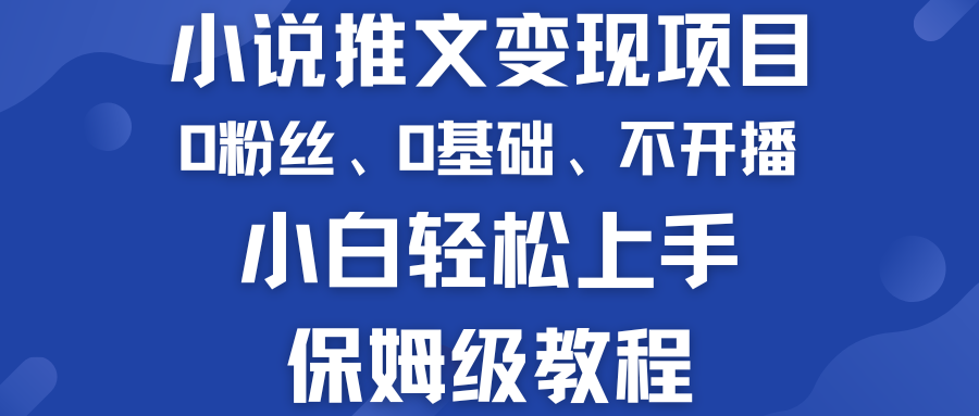 小说推文变现项目 0基础 不开播 小白轻松上手 保姆级教程-寒山客