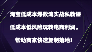 淘宝低成本爆款流实战私教课,低成本低风险玩转电商利润,帮助商家快速复制落地!-寒山客