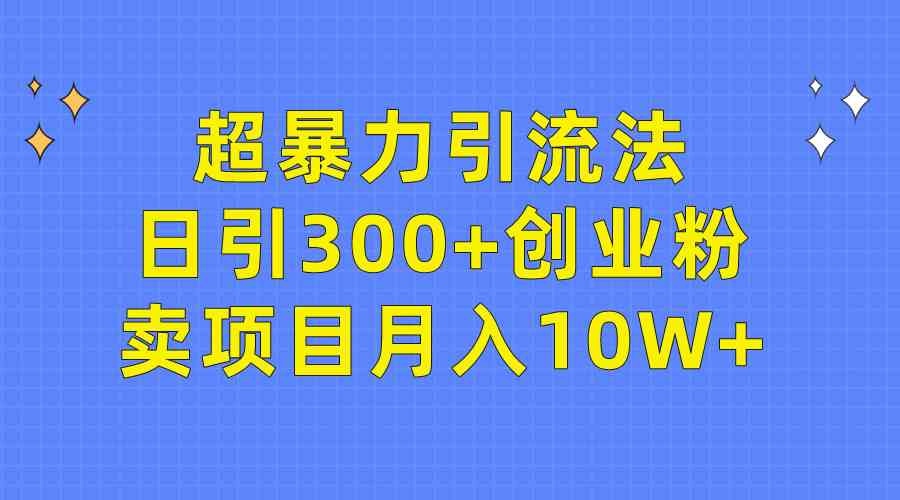 （9954期）超暴力引流法，日引300+创业粉，卖项目月入10W+-寒衣客