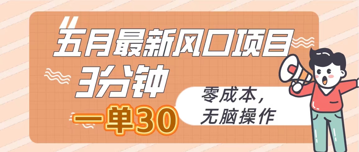 （10256期）五月最新风口项目，3分钟一单30，零成本，无脑操作-寒衣客