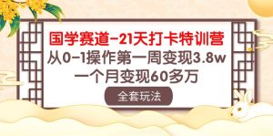 国学赛道21天打卡特训营：从0-1操作第一周变现3.8w，一个月变现60多万！-寒山客