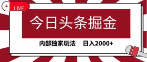 （9832期）今日头条掘金，30秒一篇文章，内部独家玩法，日入2000+-寒山客