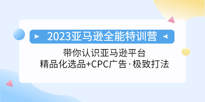 2023亚马逊全能特训营：玩转亚马逊平台+精品化·选品+CPC广告·极致打法-寒衣客