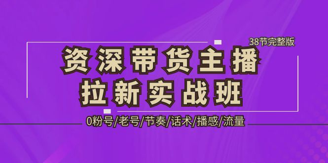 资深·带货主播拉新实战班，0粉号/老号/节奏/话术/播感/流量-38节完整版-寒衣客