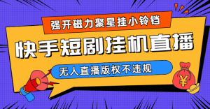 快手短剧无人直播强开磁力聚星挂小铃铛(教程+素材)-寒山客
