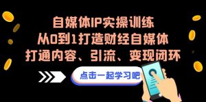 自媒体IP实操训练，从0到1打造财经自媒体，打通内容、引流、变现闭环-寒山客