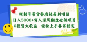 视频号带货鲁班经暴利项目,穷人逆风翻盘必做项目,0投资大收益轻松上手非常稳定-寒山客