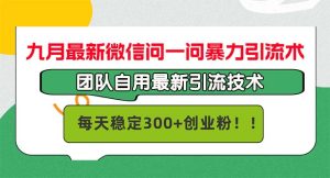 九月最新微信问一问暴力引流术,团队自用引流术,每天稳定300+创…-寒山客