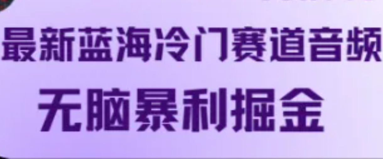 最新蓝海冷门赛道音频，无脑暴利掘金-寒衣客