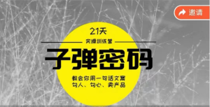 《子弹密码训练营》用一句话文案勾人勾心卖产品,21天学到顶尖文案大师策略和技巧-寒山客