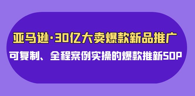 亚马逊30亿大卖爆款新品推广，可复制、全程案例实操的爆款推新SOP-寒衣客