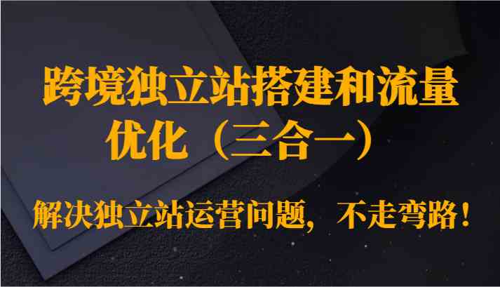 跨境独立站搭建和流量优化（三合一）解决独立站运营问题，不走弯路！-寒衣客