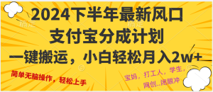 （12861期）2024年下半年最新风口，一键搬运，小白轻松月入2W+-寒山客