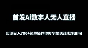首发Ai数字人无人直播，实测日入700+无脑操作 你打字她说话挂机即可-寒山客