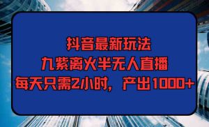 (9619期)抖音最新玩法,九紫离火半无人直播,每天只需2小时,产出1000+-寒山客