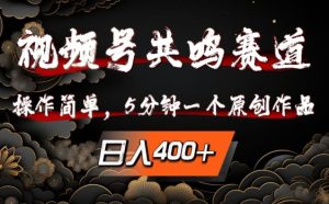 视频号共鸣赛道,操作简单,5分钟1个原创作品,日入几张【揭秘】-寒山客