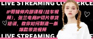 IP剪辑师内部课程(挂车视频)(更新09月),张兰电商IP切片带货培训,教你如何制造一条爆款带货视频-寒山客