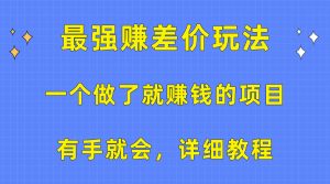 （10718期）一个做了就赚钱的项目，最强赚差价玩法，有手就会，详细教程-寒山客