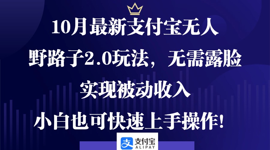 （12824期）10月最新支付宝无人野路子2.0玩法，无需露脸，实现被动收入，小白也可…-寒山客