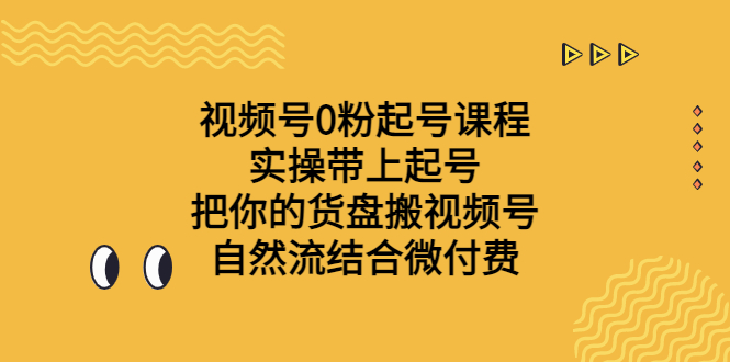 视频号0粉起号课程 实操带上起号 把你的货盘搬视频号 自然流结合微付费-寒山客