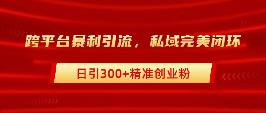 跨平台暴力引流，私域完美闭环，日引300+精准创业粉-寒山客