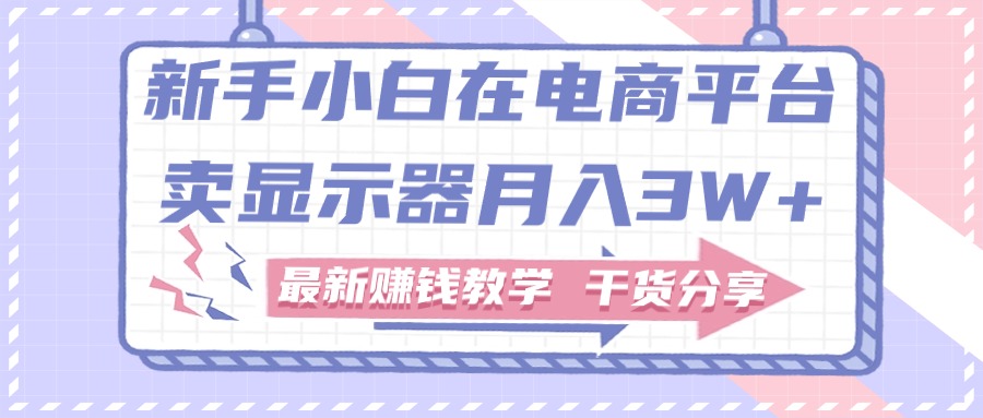 新手小白如何做到在电商平台卖显示器月入3W，最新赚钱教学干货-寒山客