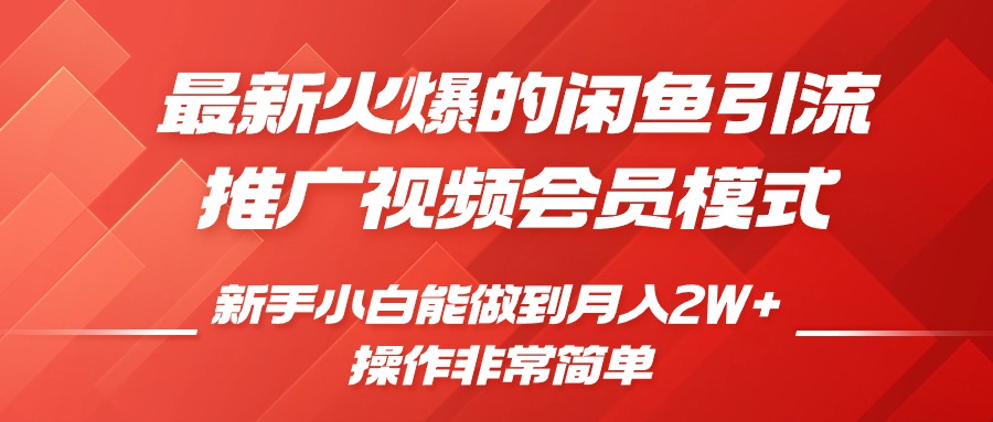 最新火爆的闲鱼引流推广视频会员，新手小白能做到月入2W+-寒山客