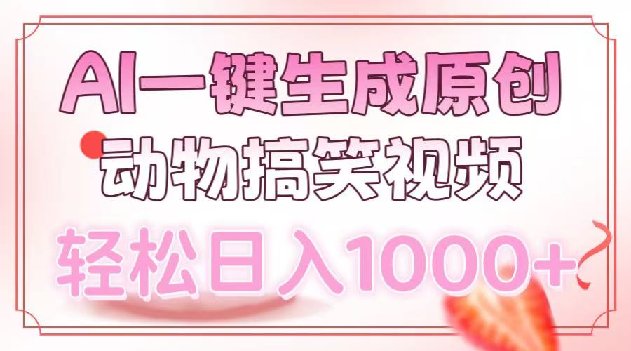 AI一键生成原创动物搞笑视频，轻松日入1000+-寒山客