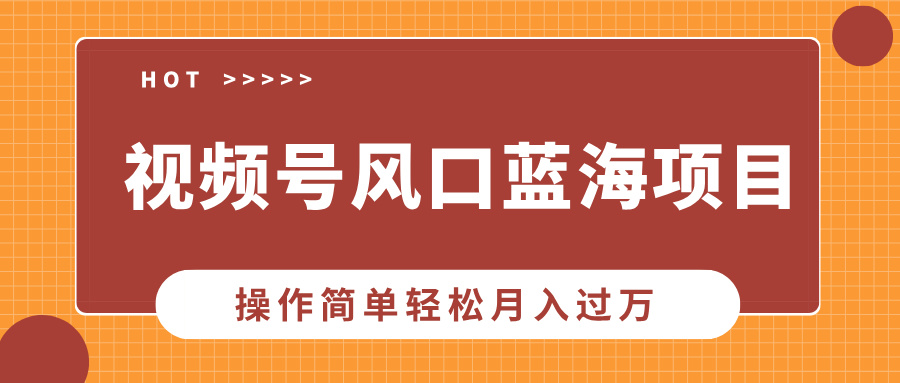 视频号风口蓝海项目，中老年人的流量密码，操作简单轻松月入过万-寒山客