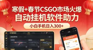 寒假+春节CSGO市场火爆，配合游戏自动挂机软件，小白只用一台手机也可日入300+
