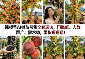 视频号AI树苗带货全套玩法，门槛低、人群广、需求稳，带货嘎嘎猛！