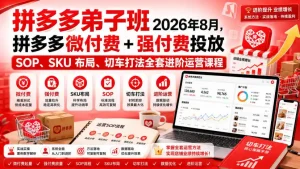 Ay干多多‑拼多多弟子班2026年8月，拼多多微付费+强付费投放SOP、SKU布局、切车打法全套进阶运营课程
