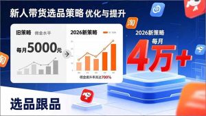 新人带货别瞎选品！这套2026全新选品跟品策略，让我的佣金从0做到每月4万+