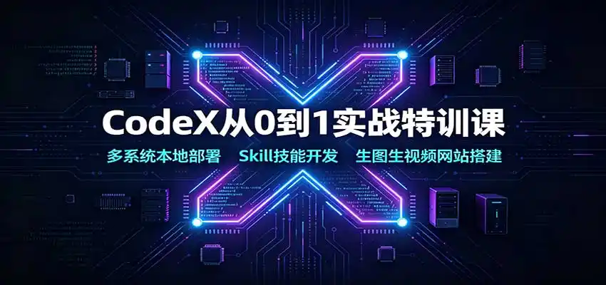 CodeX从0到1实战特训课：多系统本地部署，Skill技能开发，生图生视频网站搭建