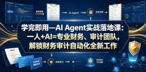 学完即用—AI Agent实战落地课：一人+AI=专业财务、审计团队，解锁财务审计自动化全新工作模式(更新0818)