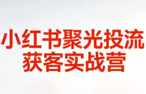 永曜·小红书聚光投流获客实战营