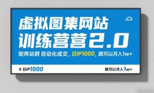 虚拟图集网站训练营2.0，矩阵站群自动化成交，日IP1000，就可以月入1w+