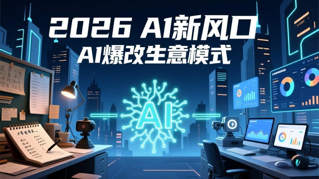 2026年AI创富新风口，用人工智能爆改你的生意模式，从短视频到直播全面降本增效抢占先机